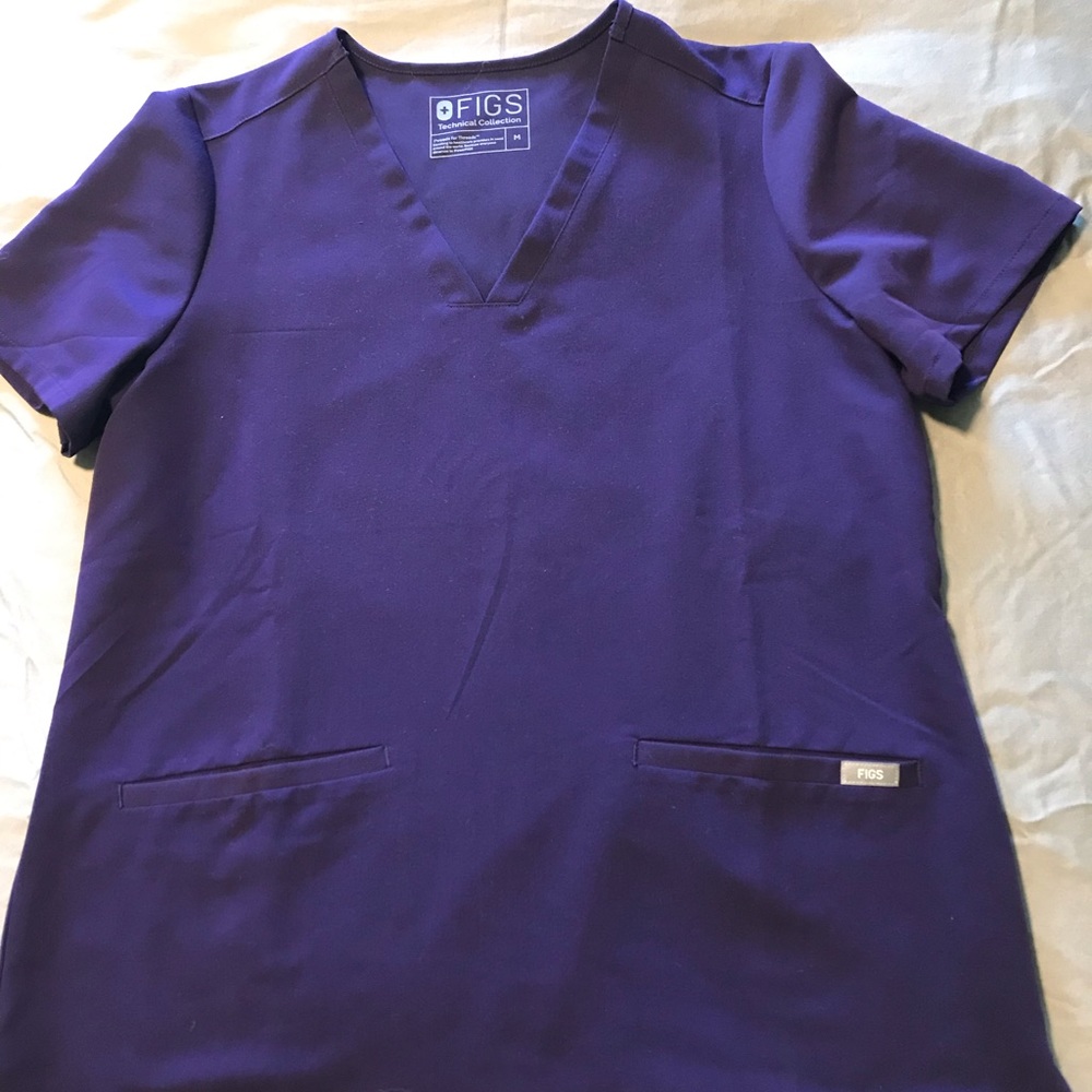 Figs Purple casma 3 pocket scrub top